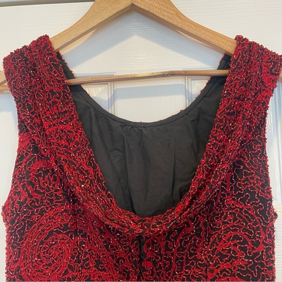 Vtg Andretti Donatello Fully Beaded Silk Blouse Women’s L Black Red Whimsigoth - Picture 4 of 10